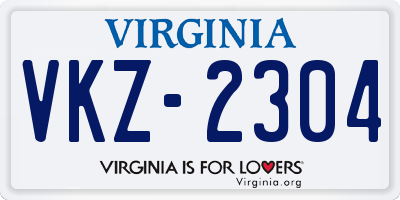 VA license plate VKZ2304