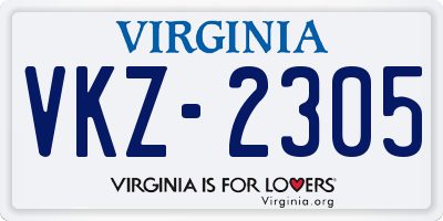 VA license plate VKZ2305
