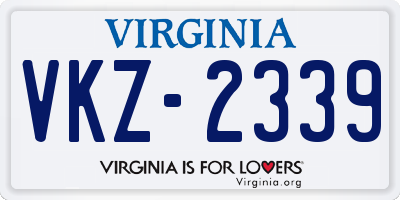 VA license plate VKZ2339