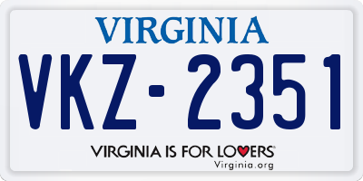 VA license plate VKZ2351