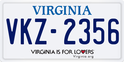 VA license plate VKZ2356