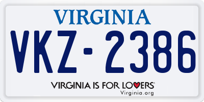 VA license plate VKZ2386