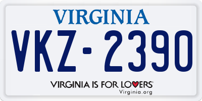 VA license plate VKZ2390