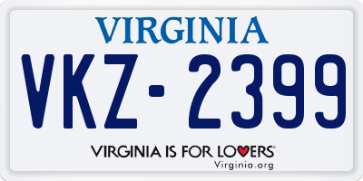 VA license plate VKZ2399
