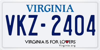VA license plate VKZ2404