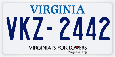 VA license plate VKZ2442
