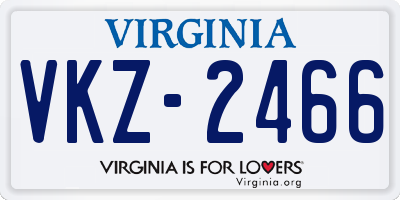 VA license plate VKZ2466