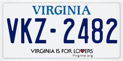 VA license plate VKZ2482
