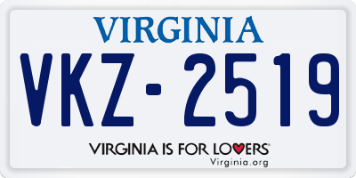 VA license plate VKZ2519
