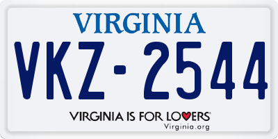 VA license plate VKZ2544