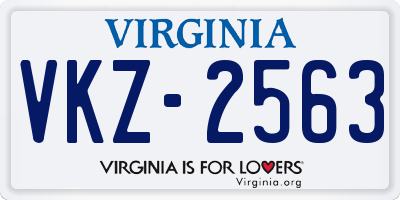 VA license plate VKZ2563