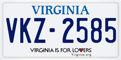 VA license plate VKZ2585