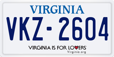 VA license plate VKZ2604