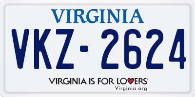 VA license plate VKZ2624