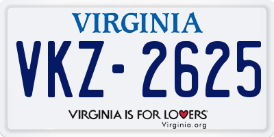 VA license plate VKZ2625