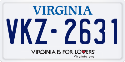 VA license plate VKZ2631