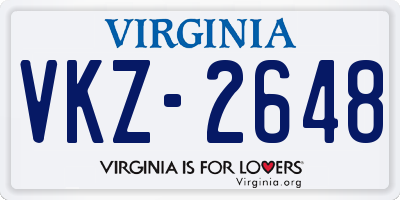 VA license plate VKZ2648