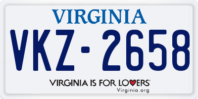 VA license plate VKZ2658
