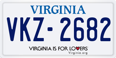 VA license plate VKZ2682