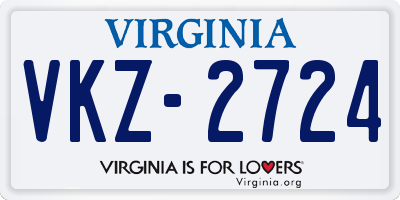 VA license plate VKZ2724