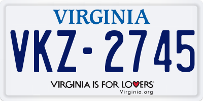 VA license plate VKZ2745