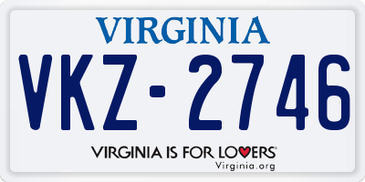 VA license plate VKZ2746