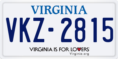 VA license plate VKZ2815
