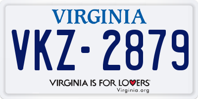 VA license plate VKZ2879