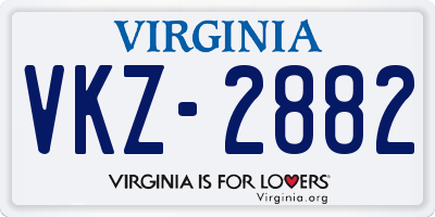 VA license plate VKZ2882