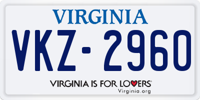 VA license plate VKZ2960