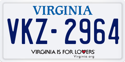 VA license plate VKZ2964