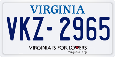 VA license plate VKZ2965