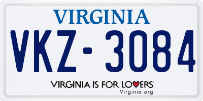 VA license plate VKZ3084