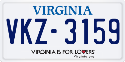 VA license plate VKZ3159