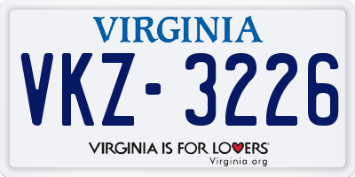 VA license plate VKZ3226