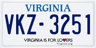 VA license plate VKZ3251