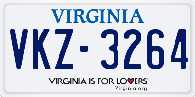 VA license plate VKZ3264