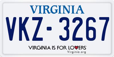 VA license plate VKZ3267