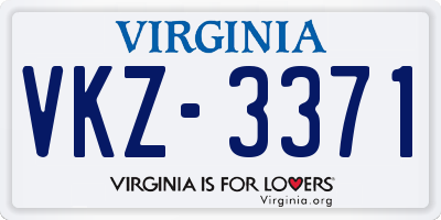 VA license plate VKZ3371