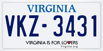VA license plate VKZ3431