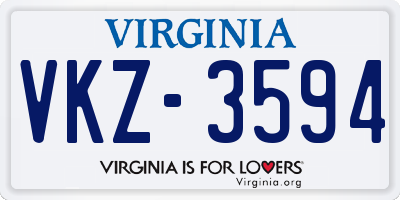 VA license plate VKZ3594
