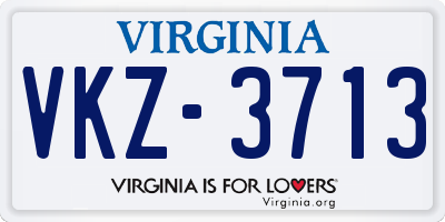 VA license plate VKZ3713