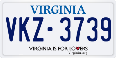 VA license plate VKZ3739