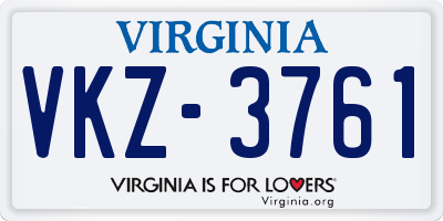 VA license plate VKZ3761