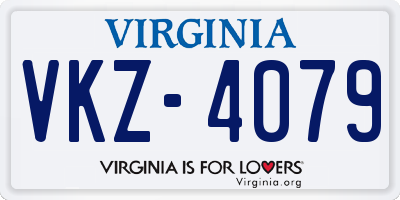 VA license plate VKZ4079