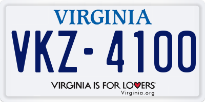 VA license plate VKZ4100