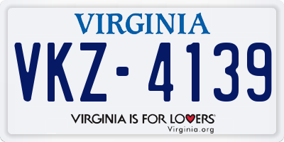VA license plate VKZ4139