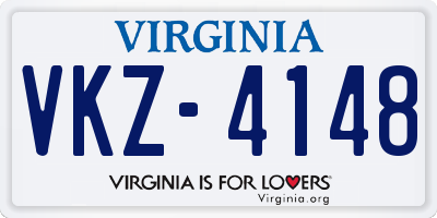 VA license plate VKZ4148