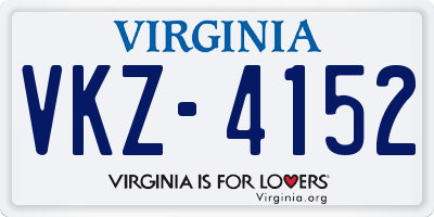 VA license plate VKZ4152