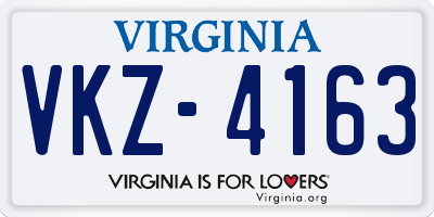 VA license plate VKZ4163